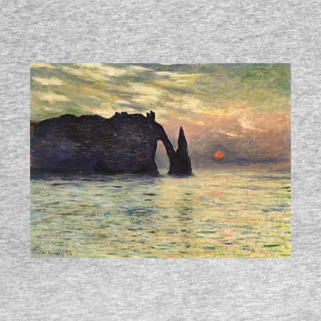 The Cliff, Etretat, Sunset by Claude Monet by MasterpieceCafe